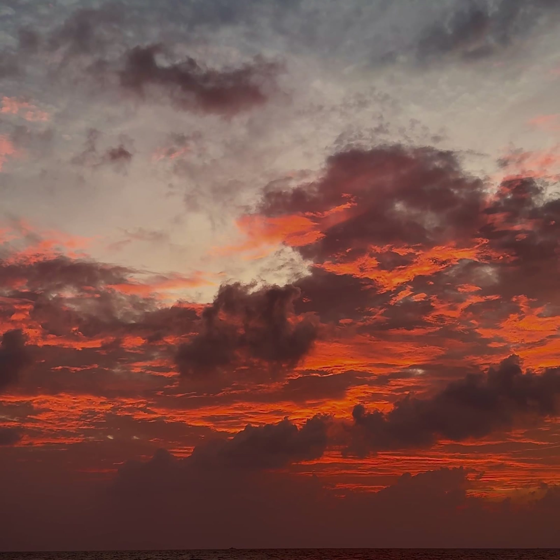 Fiery sunset over the Indian Ocean