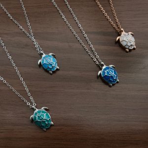 Turtle jewellery with chain pendant sliver